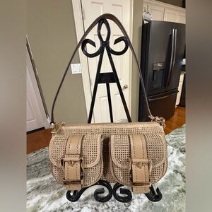 Michael Kors Zoe Small Rhinestoned Cargo Utility Shoulder Bag